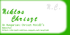 miklos chriszt business card
